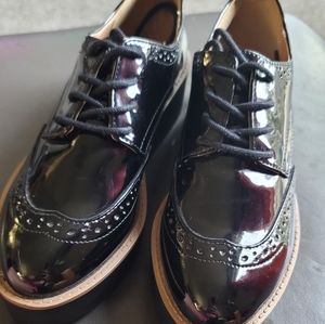 Womens Black Patent Platfom Shoes